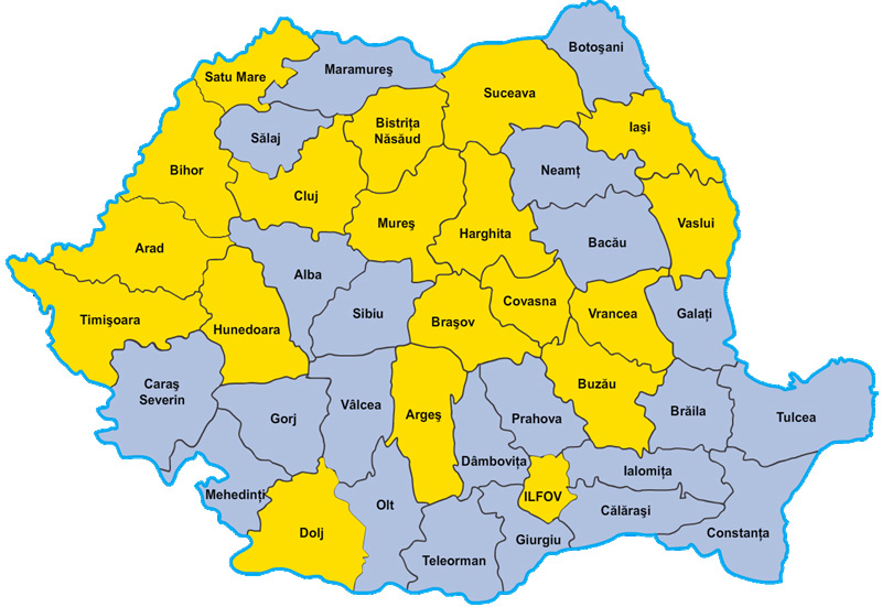 Harta ECL Romania